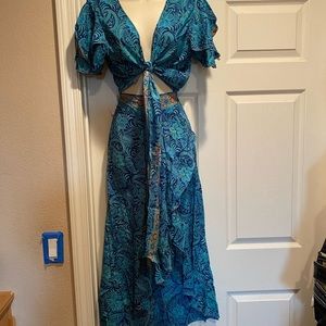 - 2 piece Boho top and skirt set.